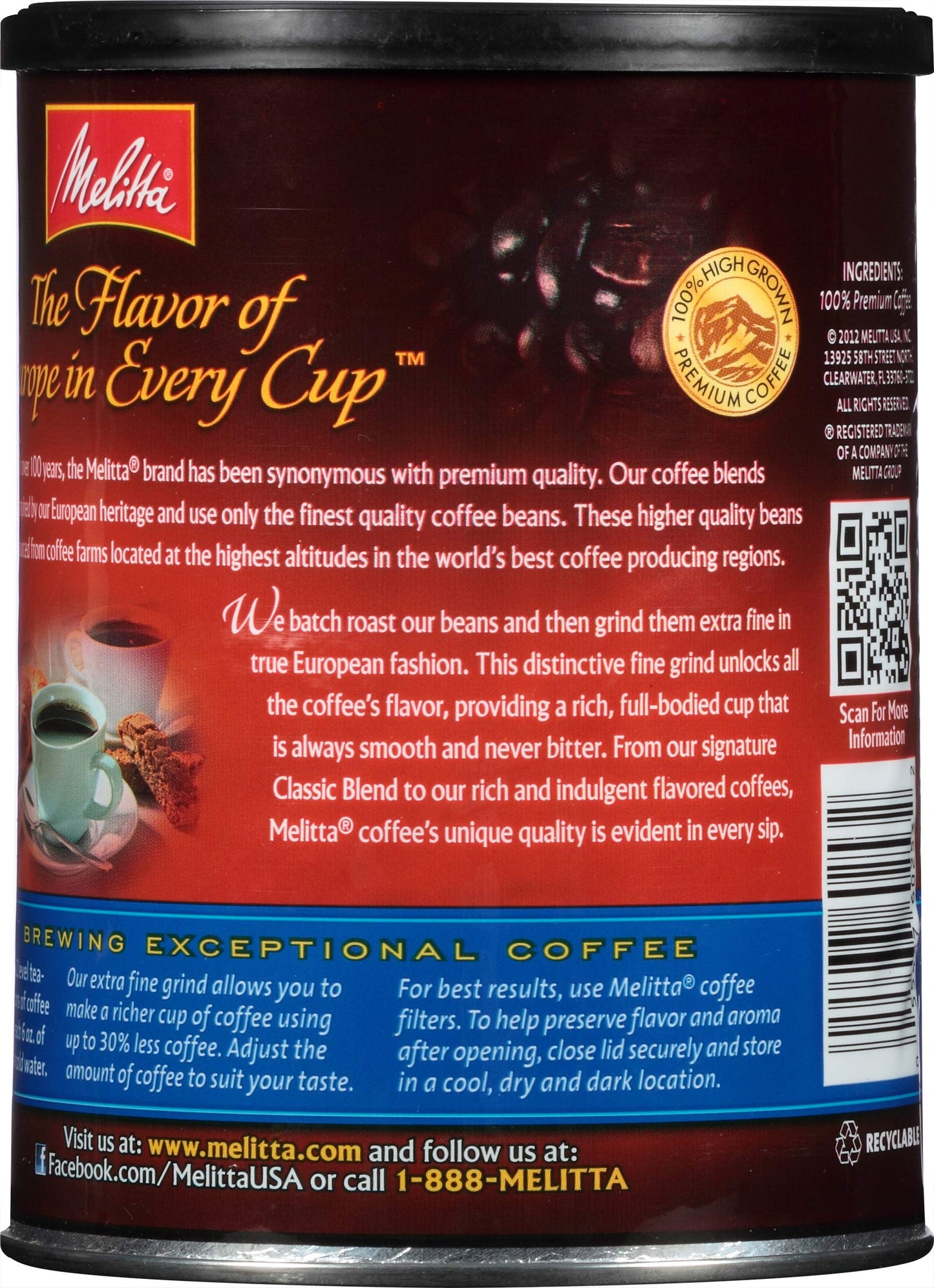 Melitta Classic Blend Medium Roast Ground Coffee, 23-Ounce Cans (Pack of 2)
