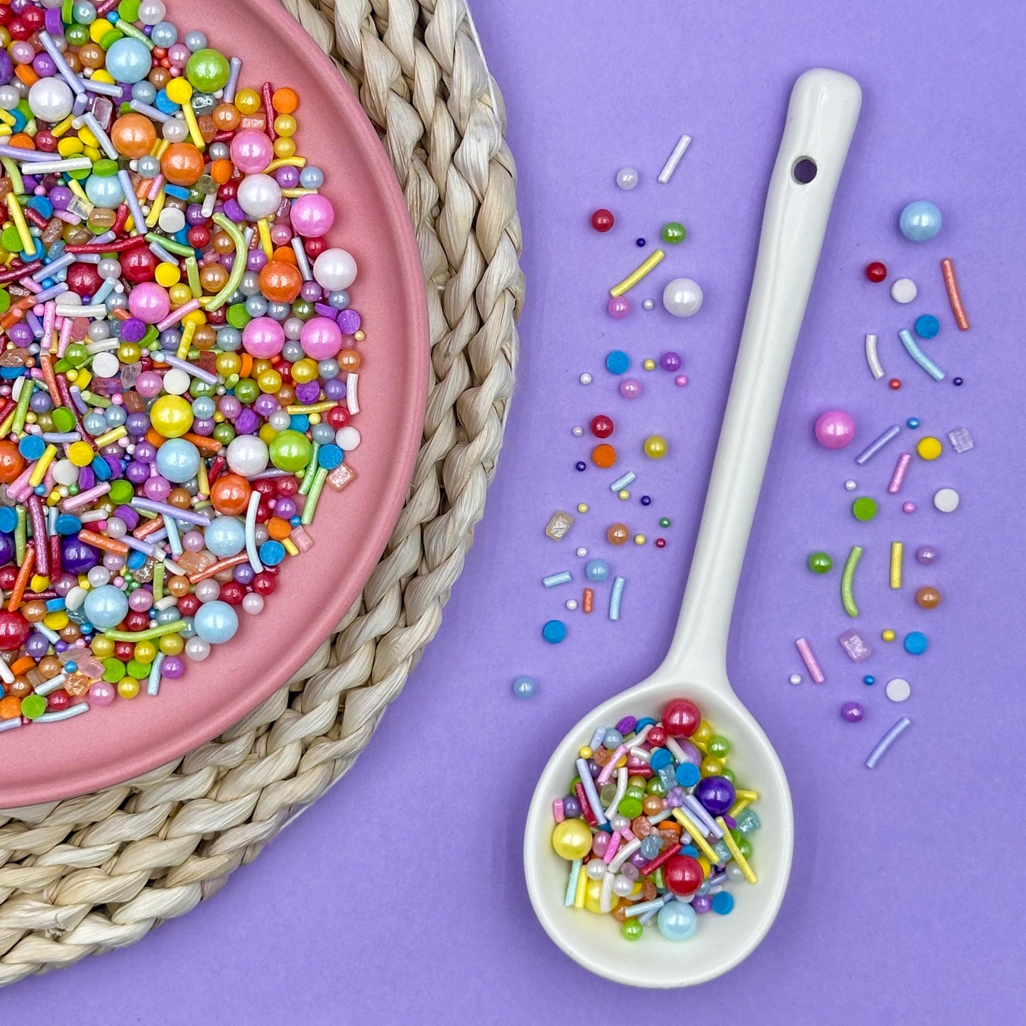 Rainbow Sprinkles For Cake Decorating, Pastel Jimmies And Pearls Sprinkles Mix For Donut Cookie Baking Brownies Cupcake Ice Crea
