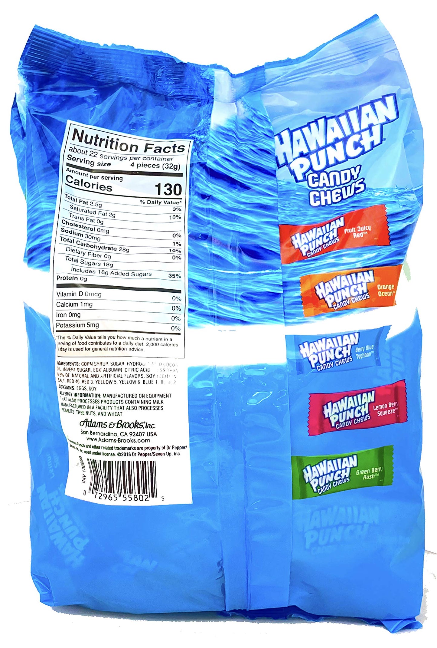 Adams & Brooks, Inc. Hawaiian Punch Candy Chews Fruity Chewy Candy, 5 Flavors, Individually Wrapped Candy, Kosher Candy (25 Ounc