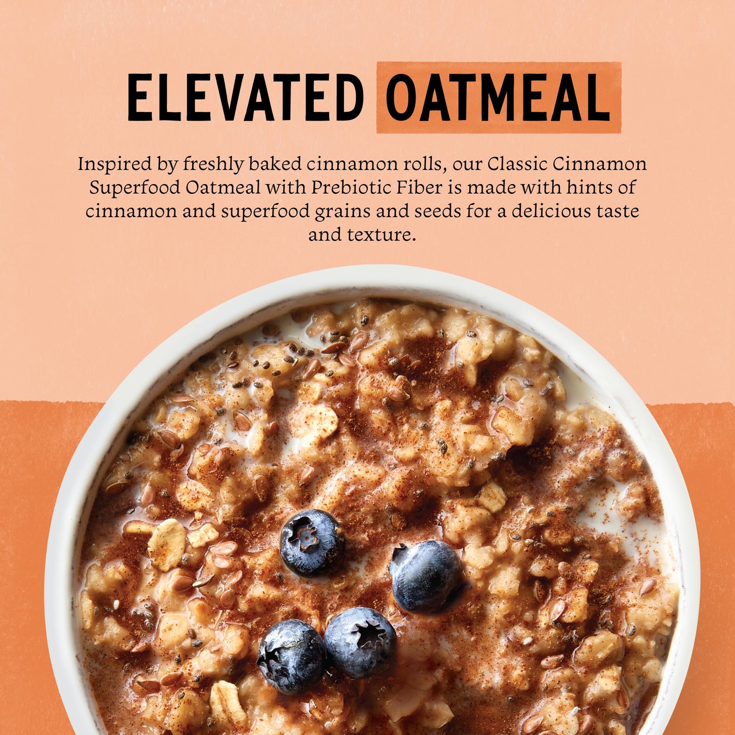 Purely Elizabeth Classic Cinnamon Superfood Oatmeal, with Prebiotic Fiber, Gluten Free & Non-GMO, 9.12 Oz (Pack of 6)