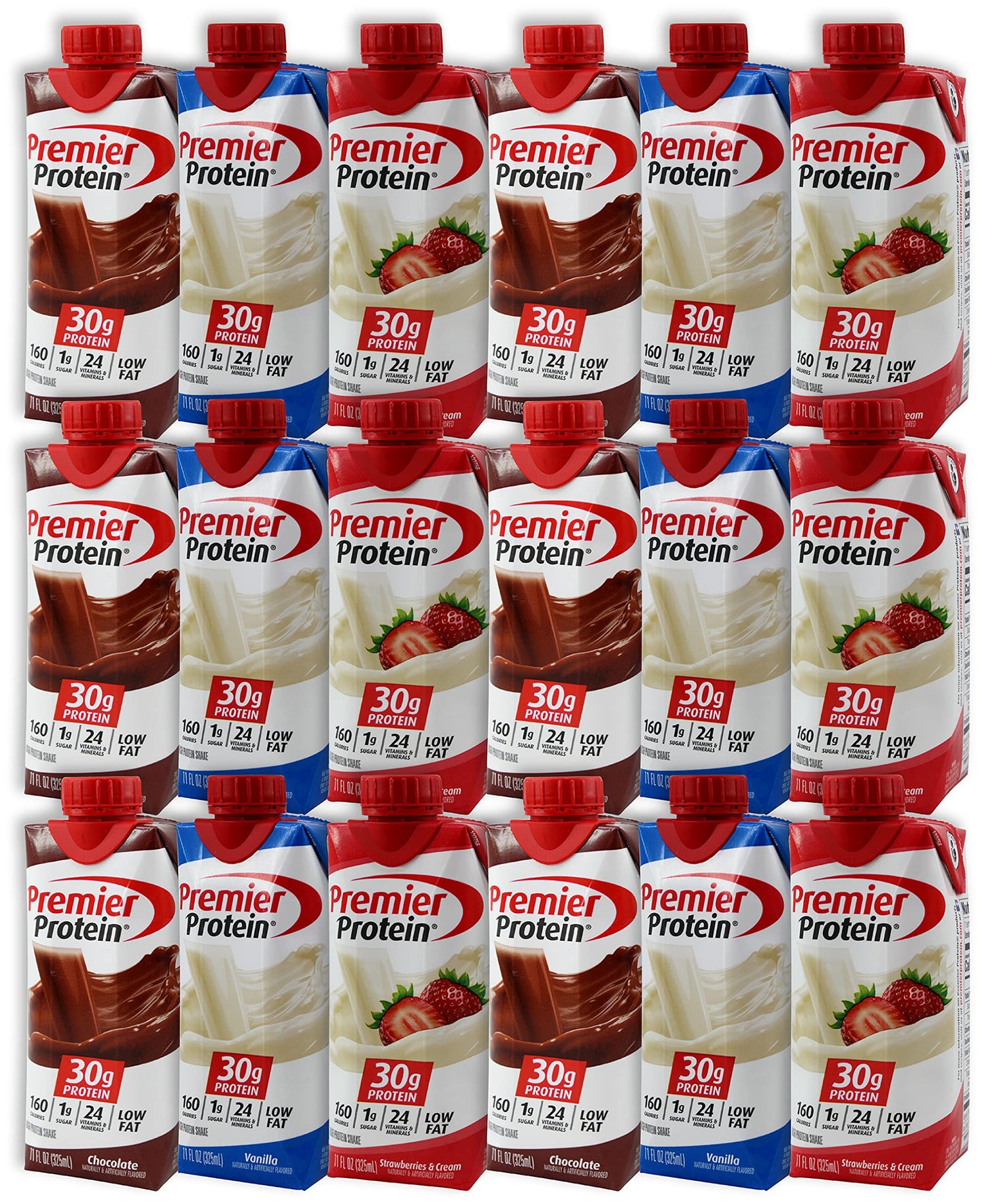 Niro Assortment | Protein Shakes Variety Pack | 18 Count with 6 Each of 3 Delicious Flavors; Chocolate, Vanilla, and Strawberry