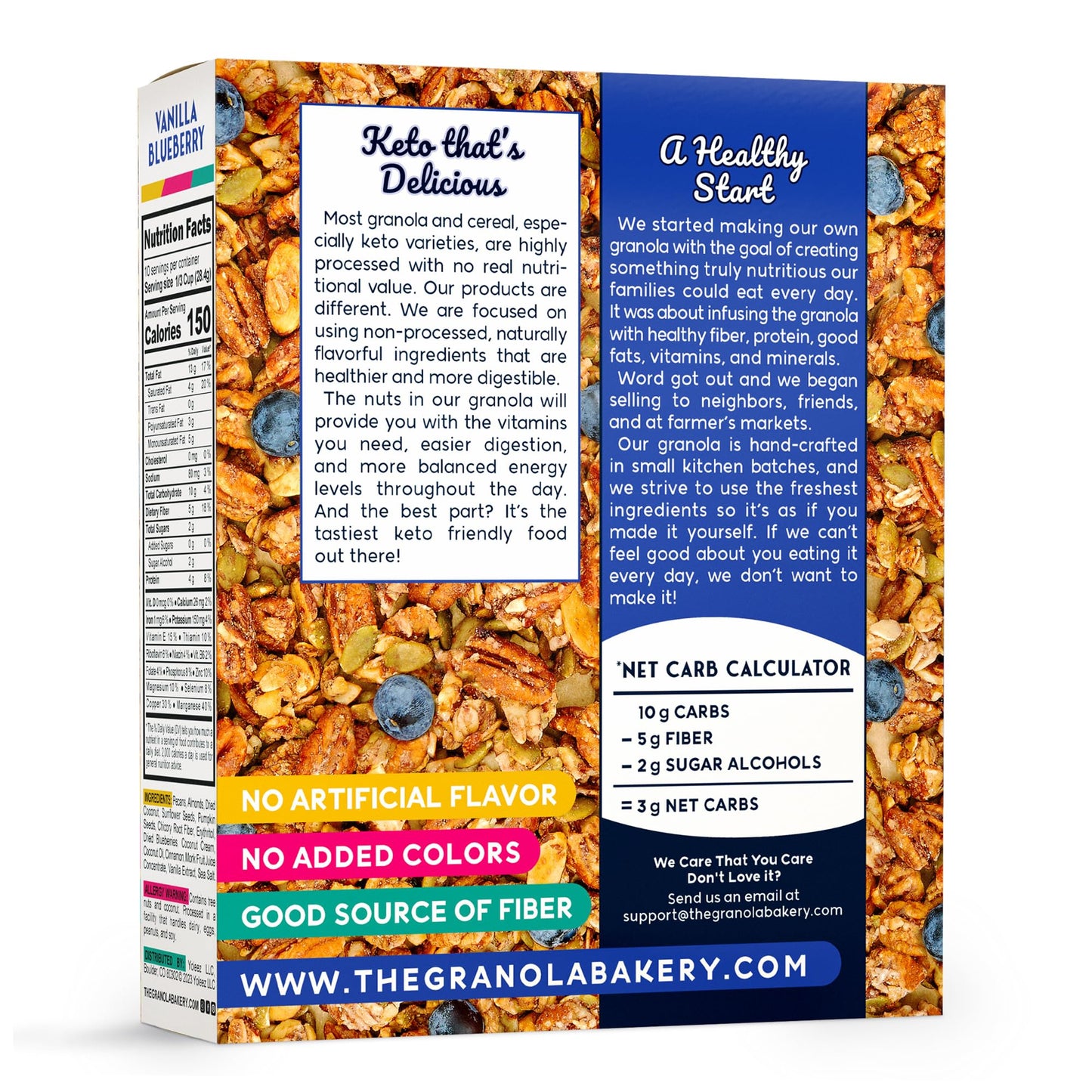 Tgb Blueberry Keto Granola | 3G Net Carb Cereal | Gluten Free Low Carb Nut Snack, 10 Ounces