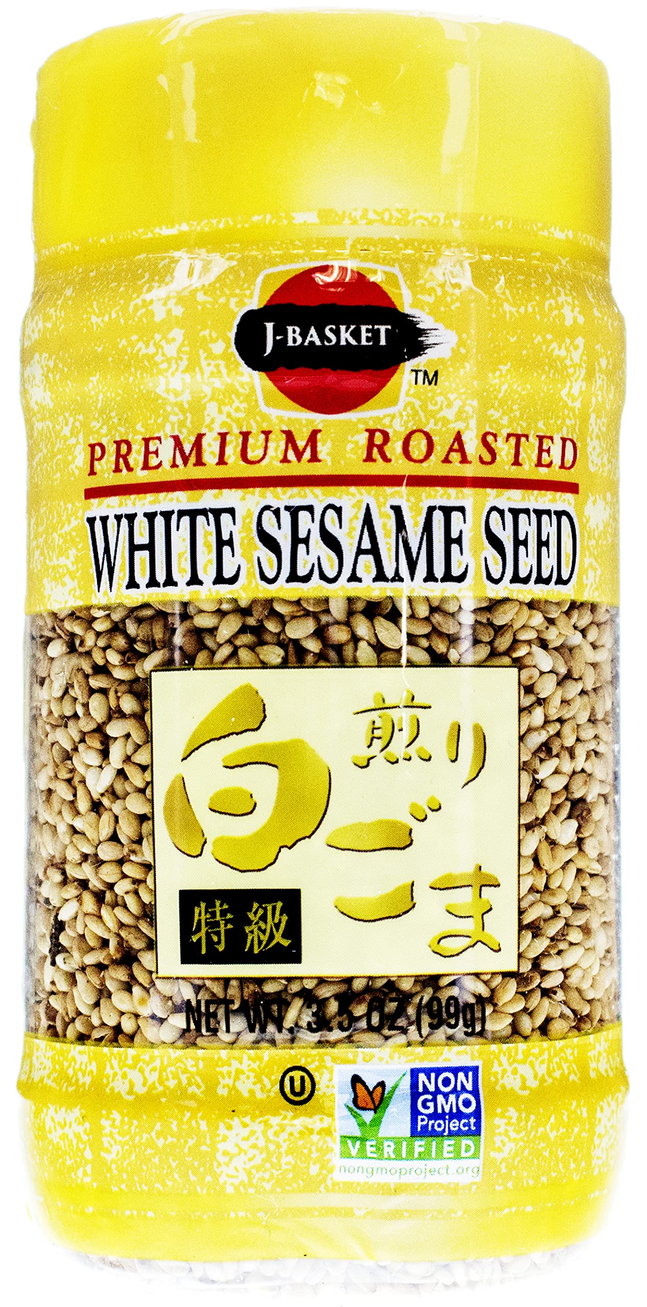J-BASKET Roasted Sesame Seed, White, 3.5 Ounce (Pack of 12)