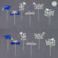 36 Pcs Class Of 2025 Graduation Cupcake Toppers, Silver & Blue Glitter Double-Sided Grad Cap Cake Picks For Party Supplies, 2025