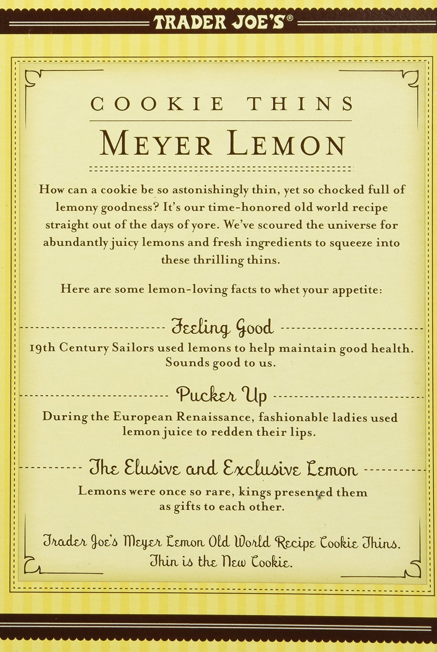 Trader Joe'S Meyer Lemon Cookie Thins 9Oz(255G)