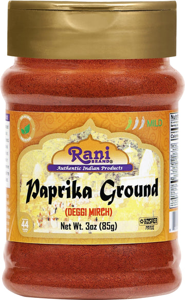 Rani Paprika (Deggi Mirch, Low Heat) Spice Powder, Ground 3Oz (85G) Pet Jar ~ All Natural, Salt-Free | Vegan | No Colors | Gluten Friendly | Non-Gmo | Indian Origin