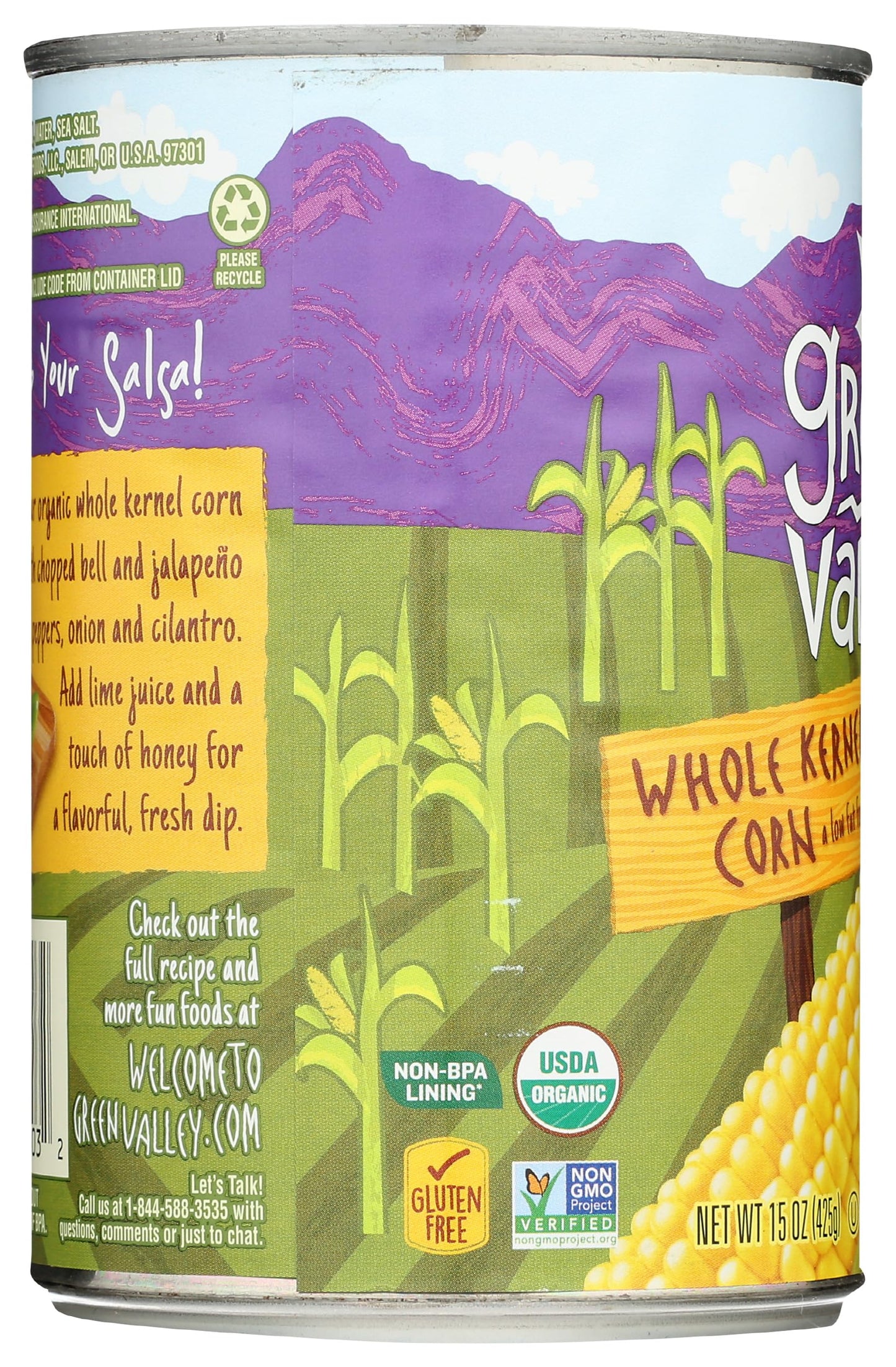Green Valley Organic Whole Kernel Sweet Corn, 15 Oz