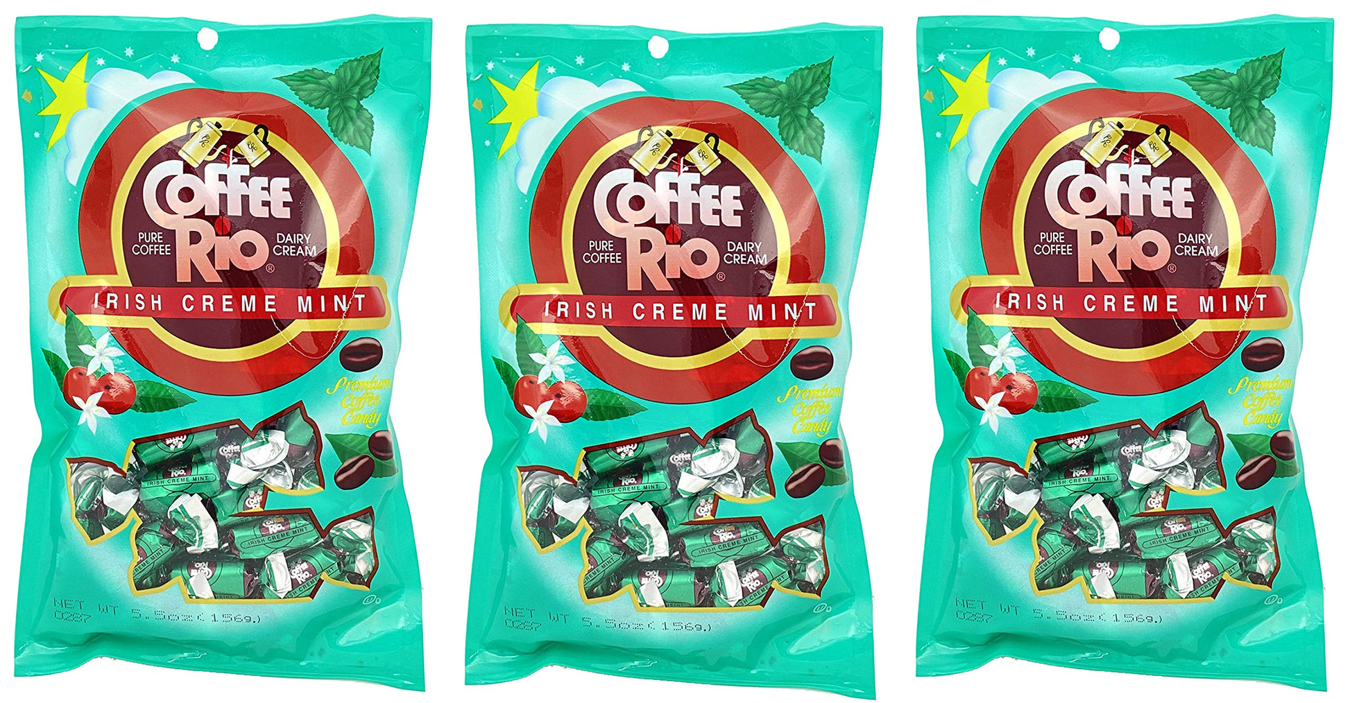 Adams & Brooks Coffee Rio Coffee Candy Pack Of 3 - Coffee Caramels 5.5 Ounces - Made With Real Coffee And Cream, Kosher Candy (I