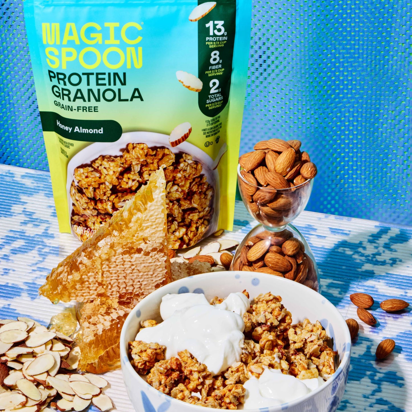 Magic Spoon Protein Granola - High Protein, Keto Friendly, Low Sugar, Honey Almond, 3 Bags (1 Count)