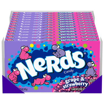 Nerds Candy, Grape & Strawberry Flavor, 5 Ounce Movie Theater Candy Boxes (Pack Of 12)
