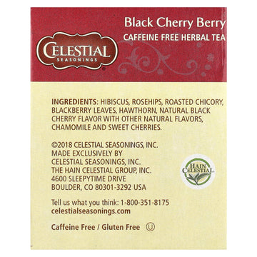 Celestial Seasonings Herb Tea,Blk Cherry Berry, 20 Bag (Pack Of 3)