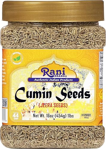 Rani Cumin Seeds Whole (Jeera) Spice 16Oz (1Lb) 454G Pet Jar ~ All Natural | Gluten Friendly | Non-Gmo | Vegan | Kosher | Indian
