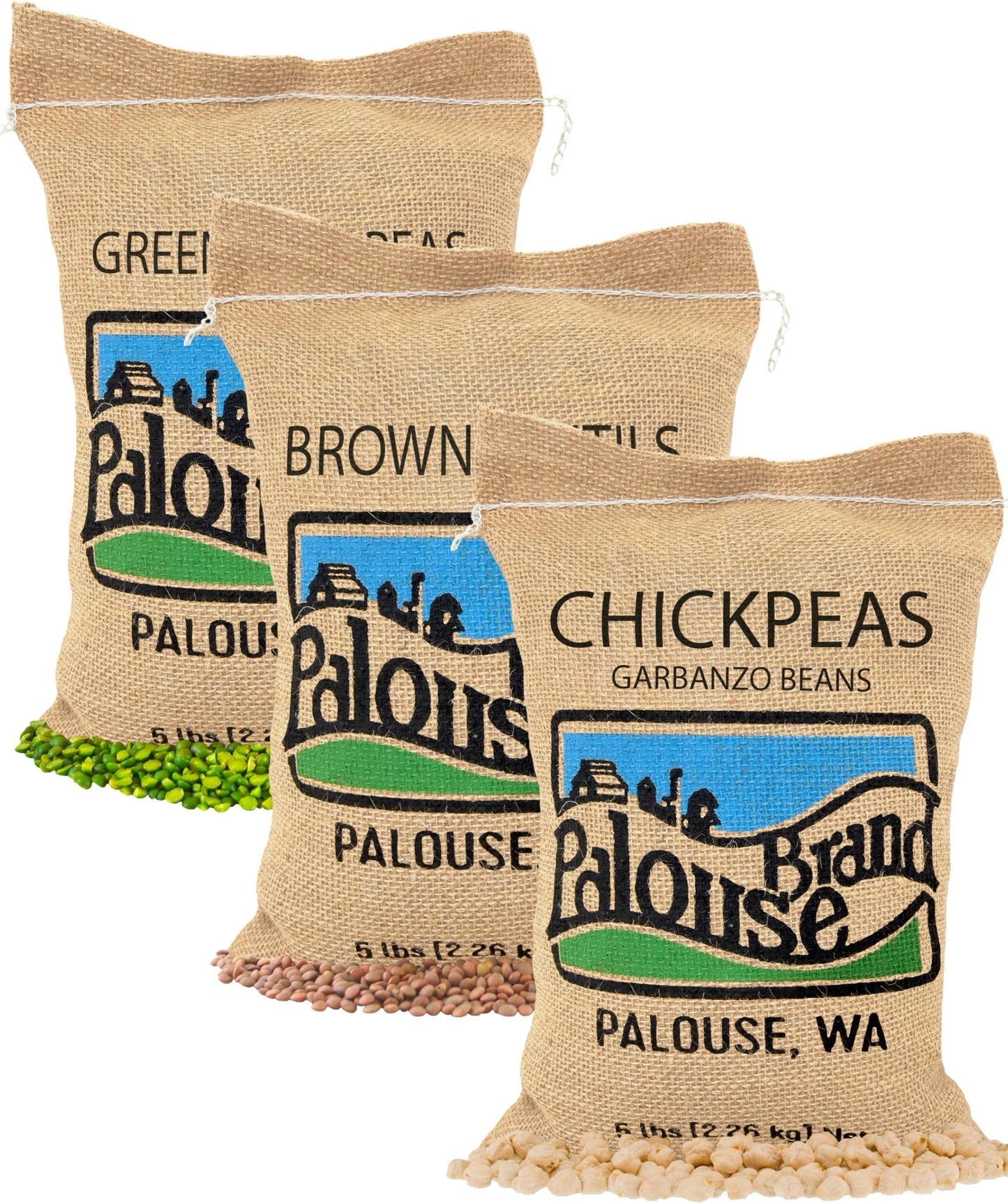 Garbanzo Beans | Pardina Lentils | Green Split Peas | 15 Total Lbs | Non-Gmo Project Verified | 100% Non-Irradiated | Certified