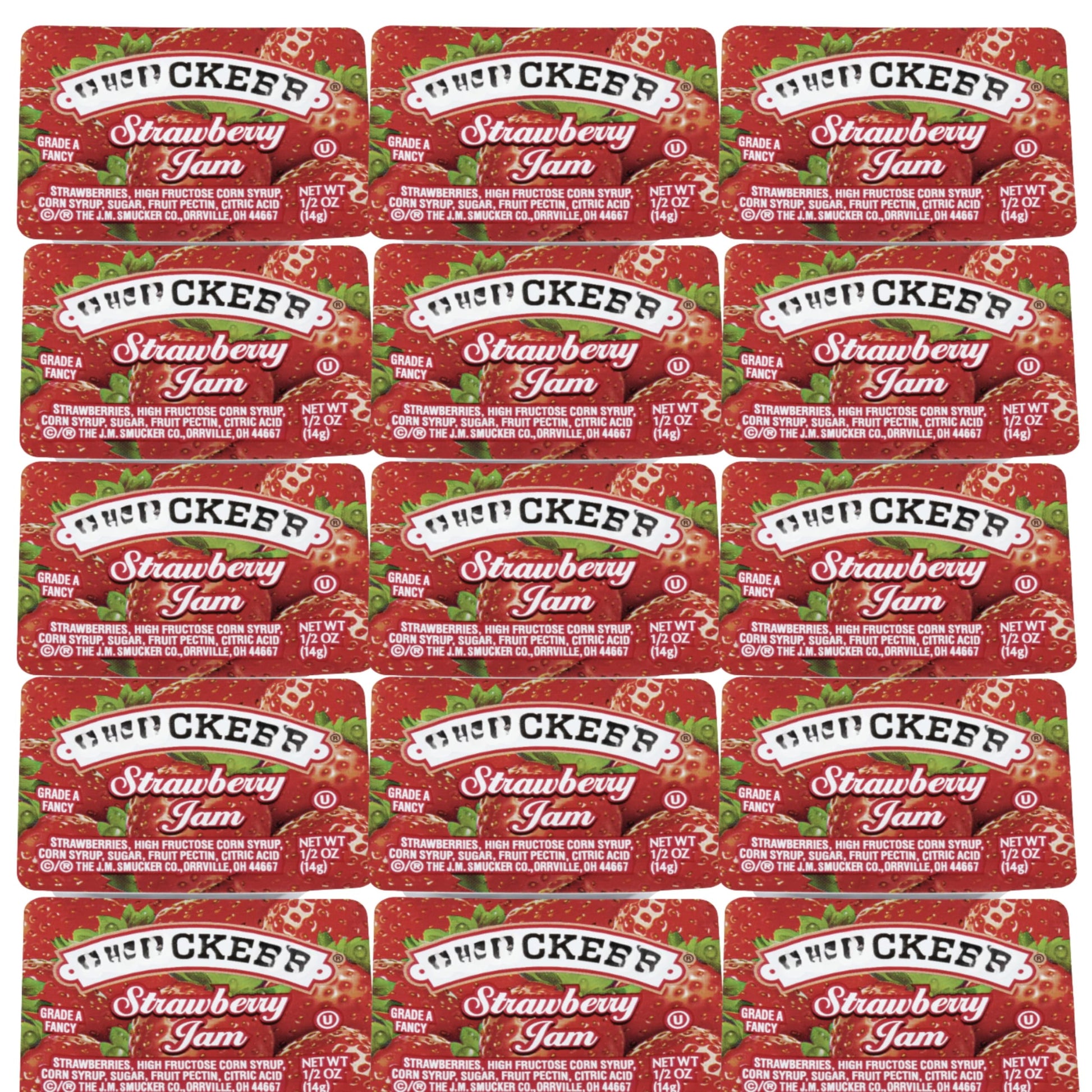 Strawberry Jam 30 Count - 0.5 oz Single-Serve Cups for Lunchbox, Breakfast, Travel, Portion Control, Shelf-Stable Jam Packets, K