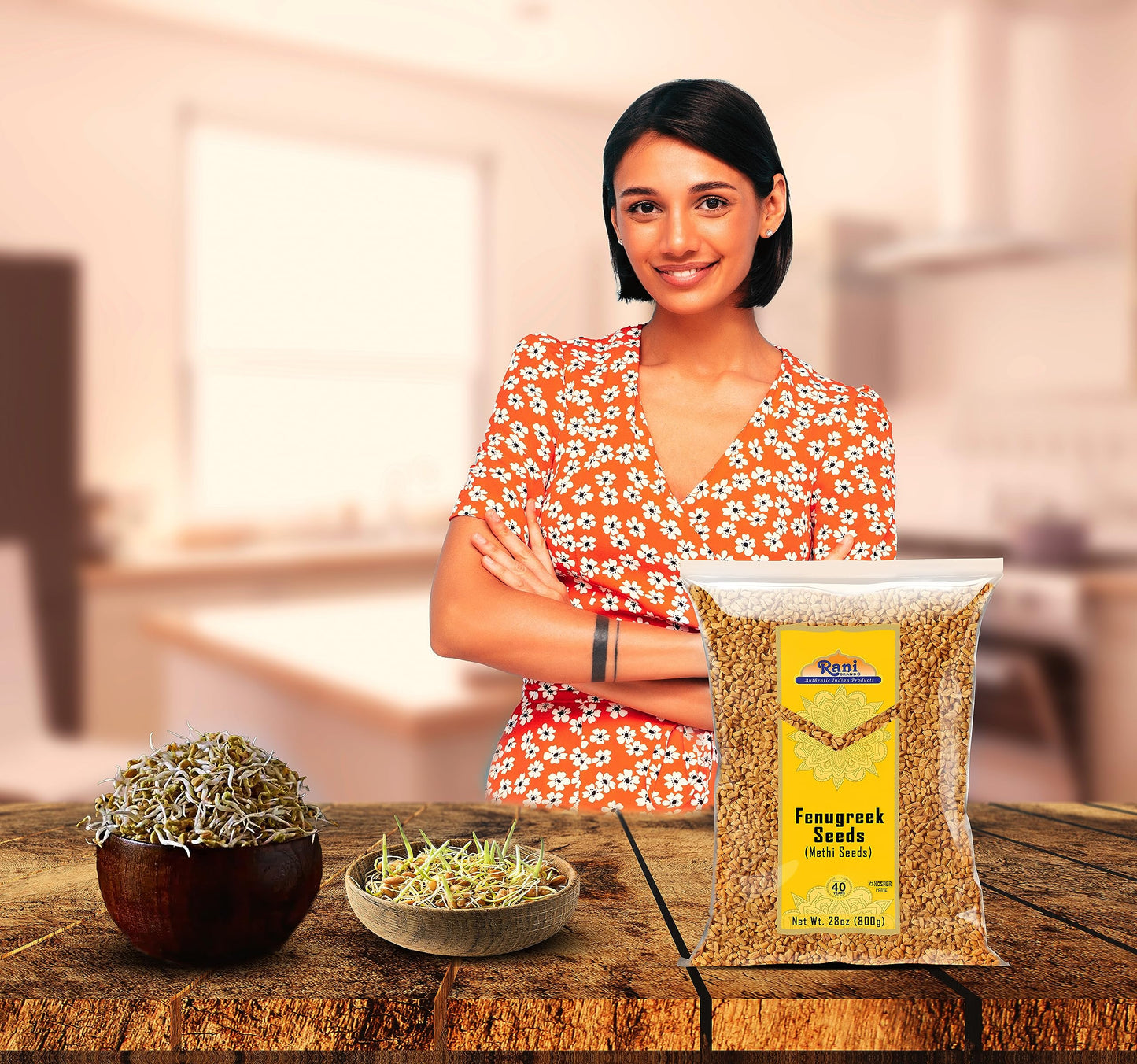 Rani Fenugreek (Methi) Seeds Whole 7oz (200g) Trigonella foenum graecum ~ All Natural | Vegan | Gluten Friendly | Non-GMO | Kosher | Indian Origin  used in cooking & Ayurvedic spice