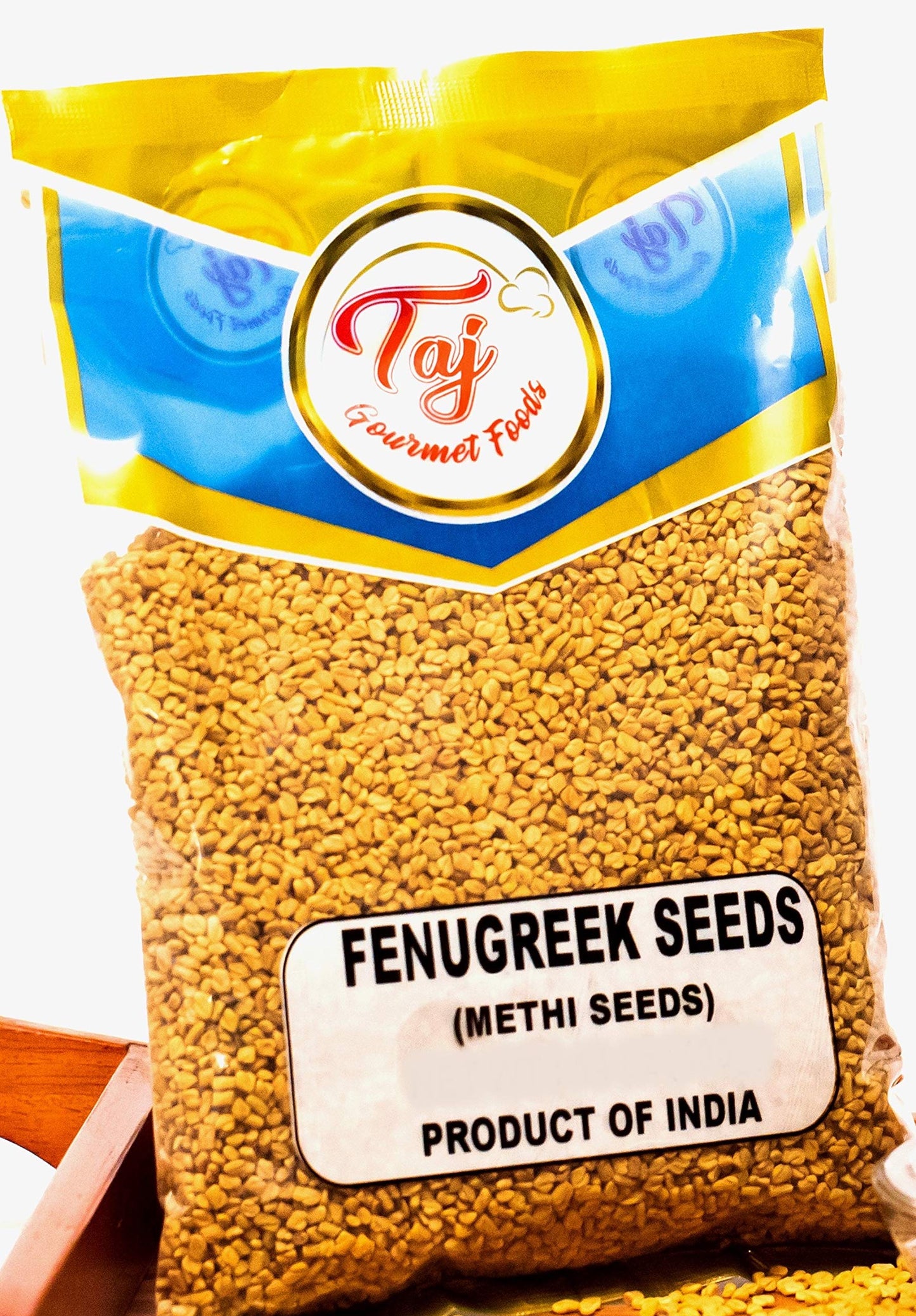 Taj Premium Indian Methi Seeds, Fenugreek Seeds, Trigonella Foenum Graecum, (14 Ounce)