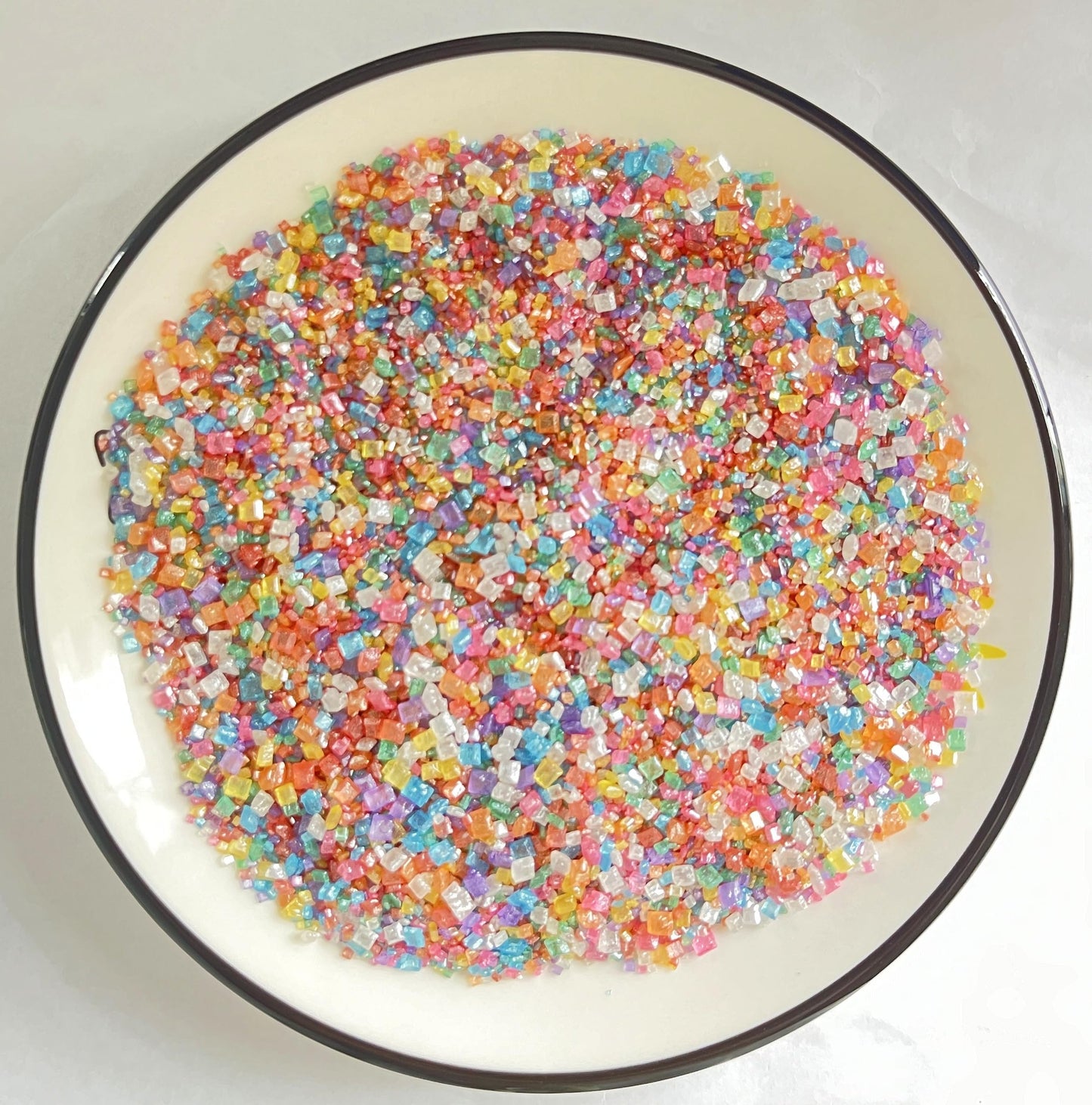 Sentovac Rainbow Diamonds Crystal Sprinkles | Edible Cake Cupcake Sprinkles 1 Bottle 3.53Oz/ 100G | For Wedding Party Baking Cup