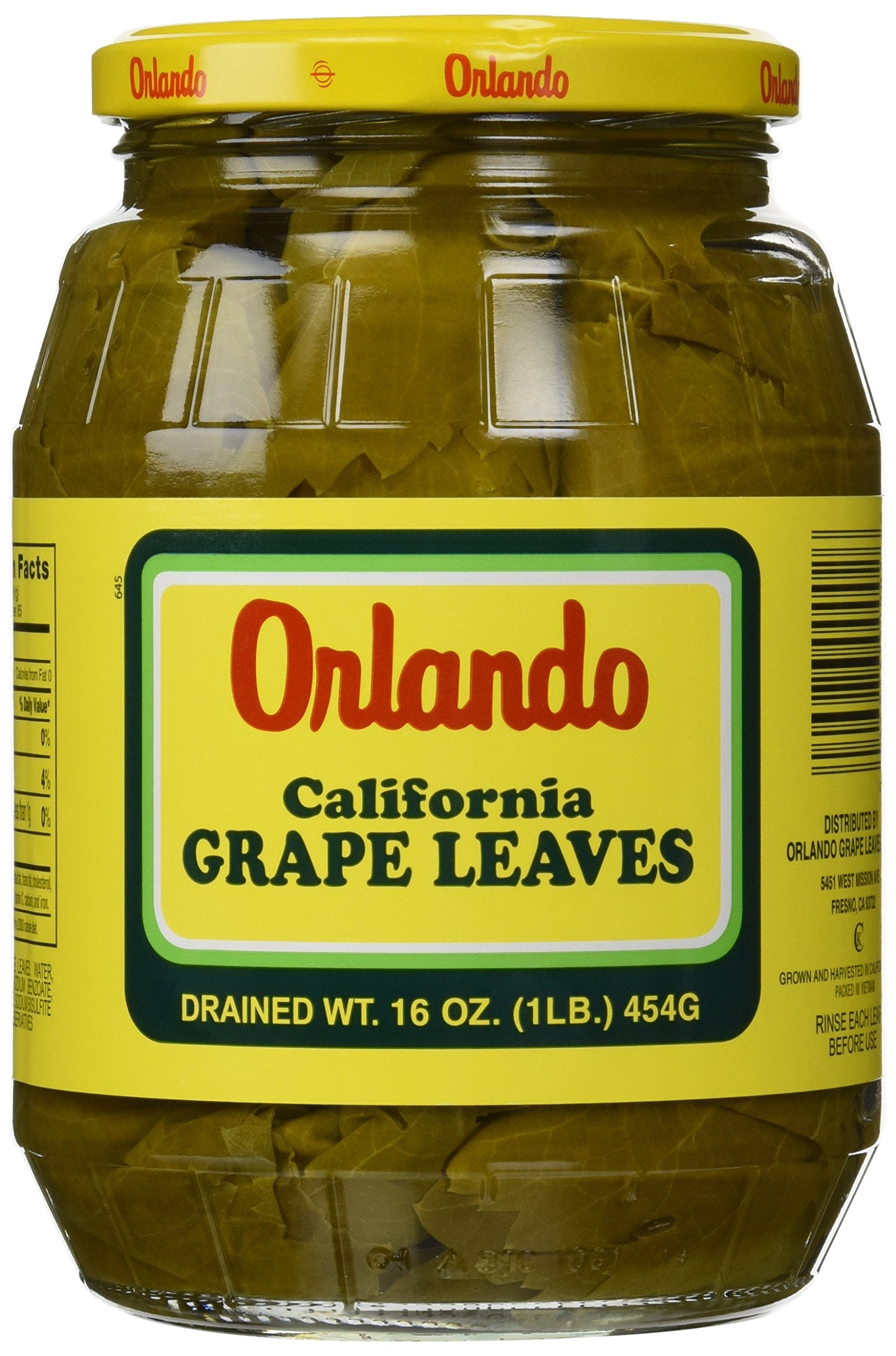 California Grape Leaves -Orlando 2Lb Jar, Dr.Wt. 16Oz