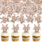 Keaziu 40-Pack Edible Wafer Paper Easter Cupcake Toppers - Rabbit Ears Party Decorations - Food Decor Appetizers Top Picks