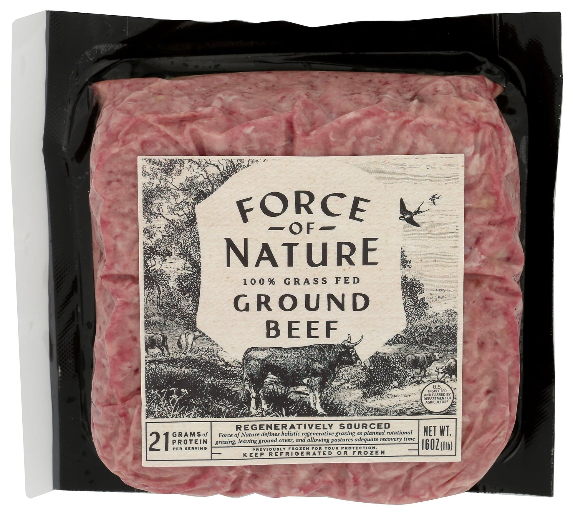 Force of Nature Meats Regenerative Ground Beef, 16 OZ