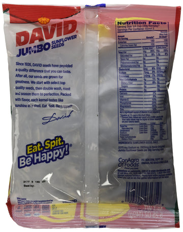 David Sunflower Jumbo Seeds Reduced Sodium 5.25 Ounce (Pack of 3)