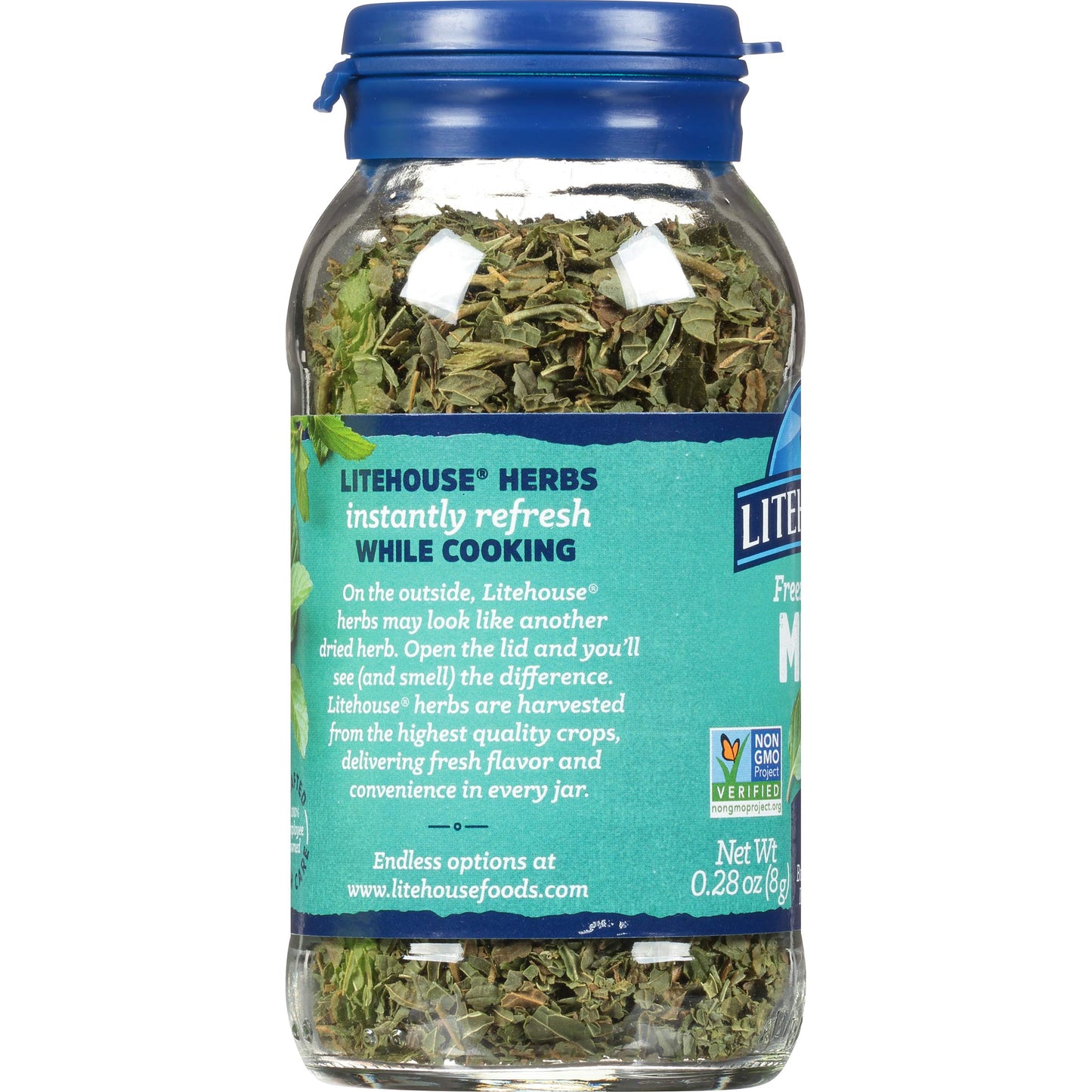 LITEHOUSE Freeze Dried Mint, Organic Mint Seasoning, Non-GMO, Gluten-Free, 0.28 Ounce (Pack of 6)