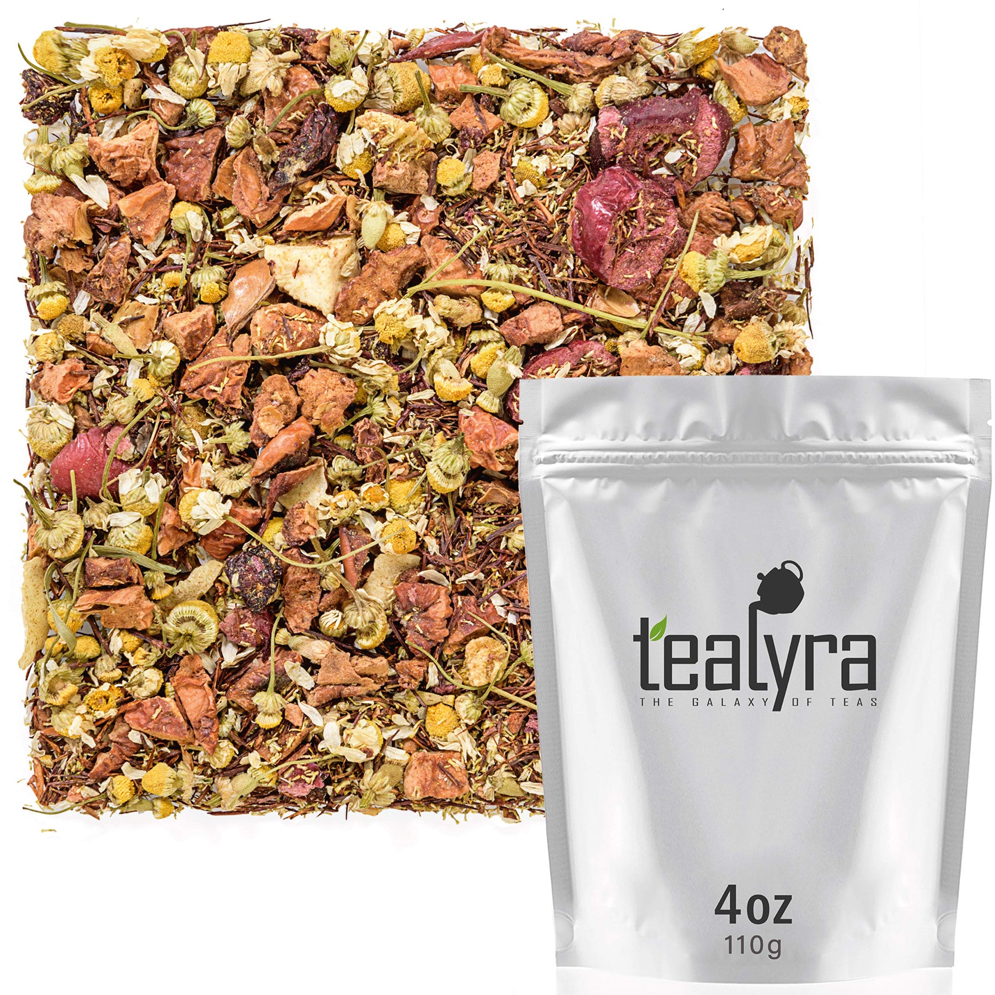 Tealyra Chamomile Fruity Herbal Tea - Calming & Relaxing - Caffeine Free - 4 Ounce Loose Leaf