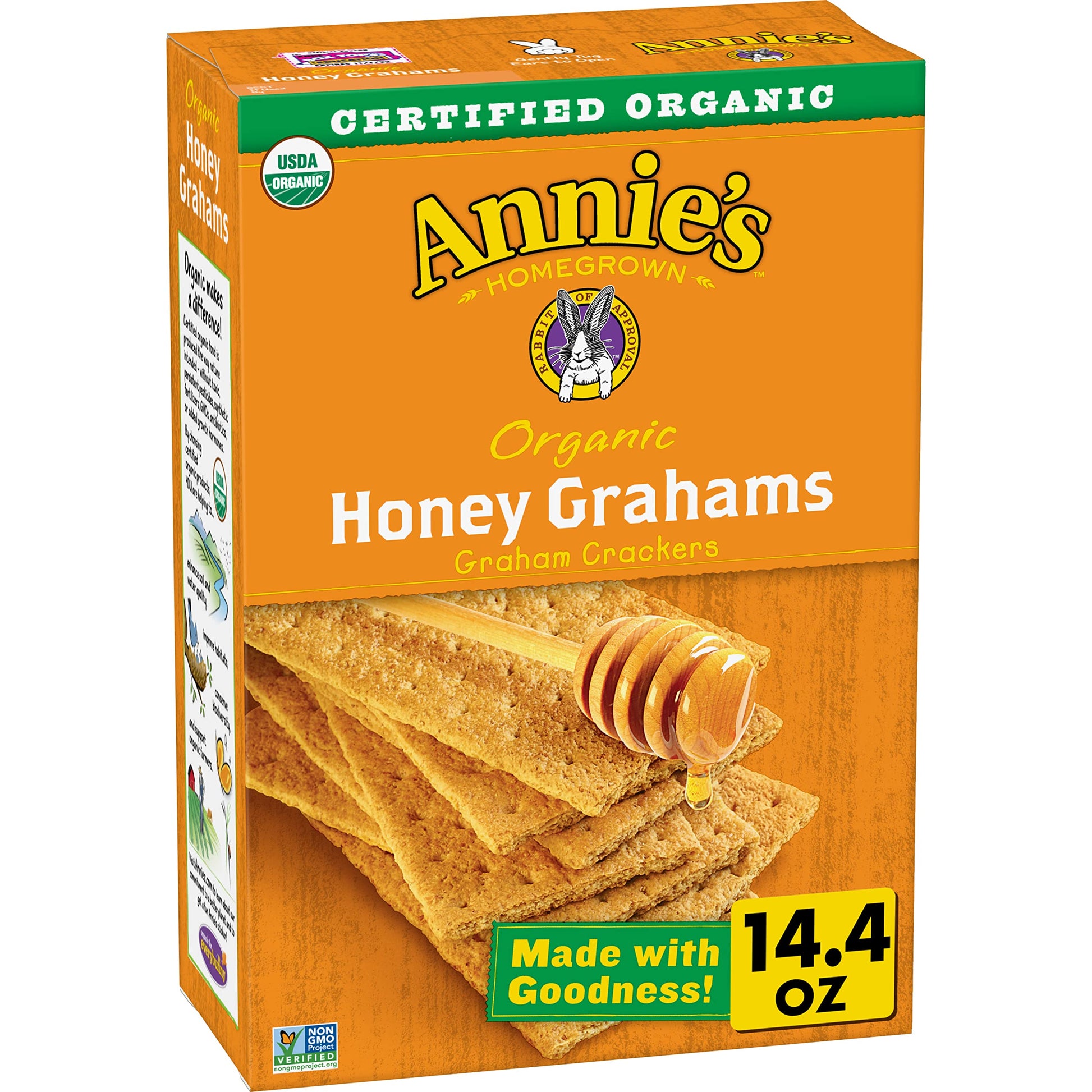 Annie'S Organic Honey Graham Crackers, Made With Whole Grain, 14.4 Oz