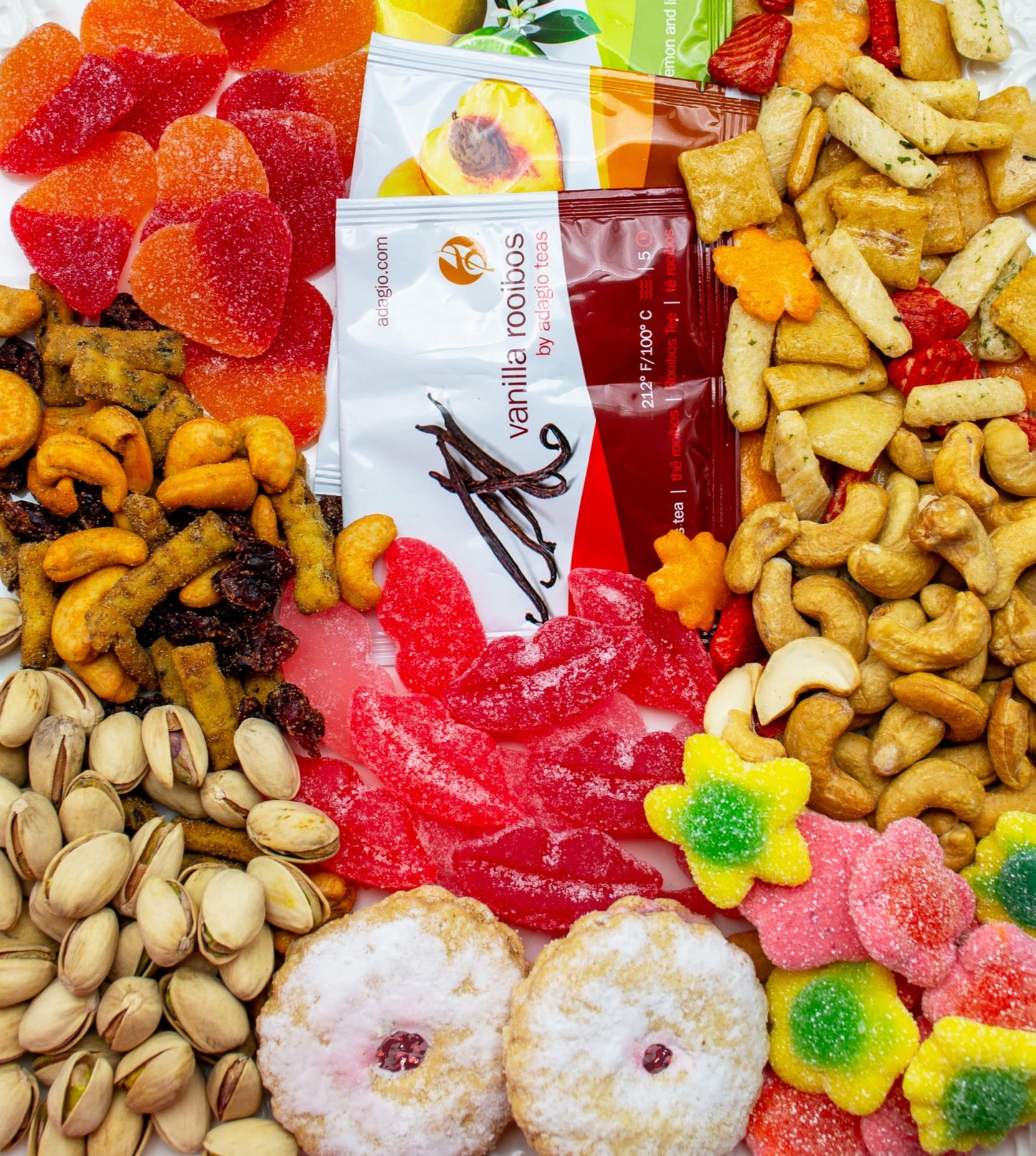 Mothers Day Gift For Mom - Premium Box With Sweet, Savory Nuts, Tarts, Cookies, Crackers, Herbal Tea, Candy - Birthday Gift For
