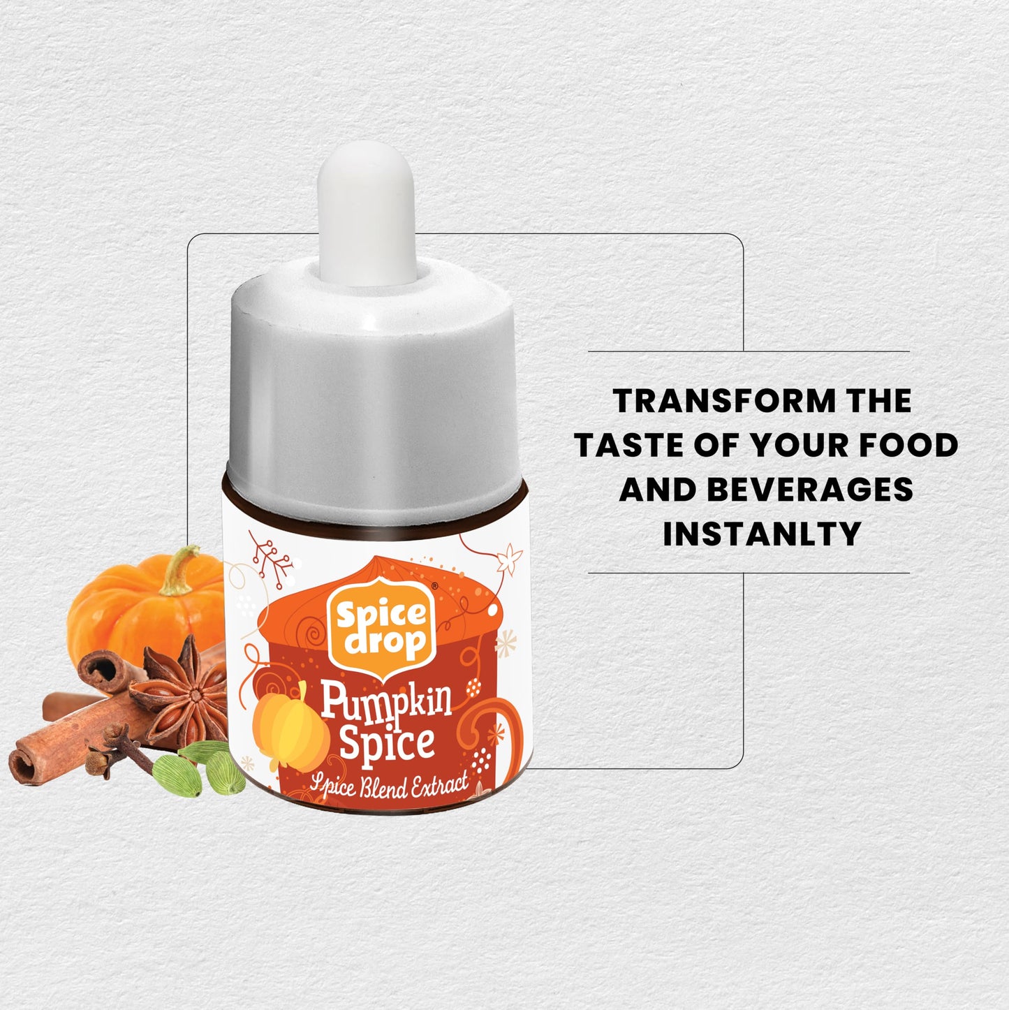 Spice Drop Pumpkin Spice Extract - Up To 180 Drops Per Bottle | Coffee, Cooking, Baking, Dessert | Rich In Quality And Aroma | N