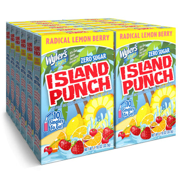 Wylers Light Island Punch Drink Mix, Radical Lemon Berry, 10 Count, 0.98 Ounce (Pack of 12), Model 072392344352