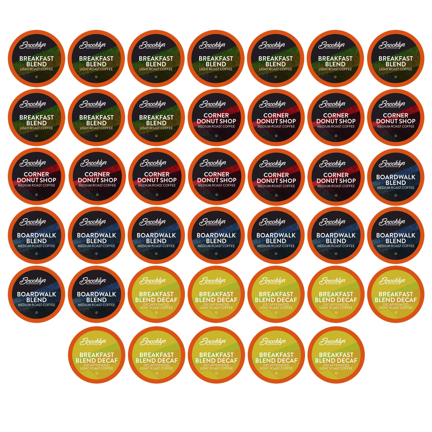 Brooklyn Beans Coffee Pods Breakfast Gourmet Variety Pack, 40 Count, Compatible with 2.0 Keurig K Cup Brewers