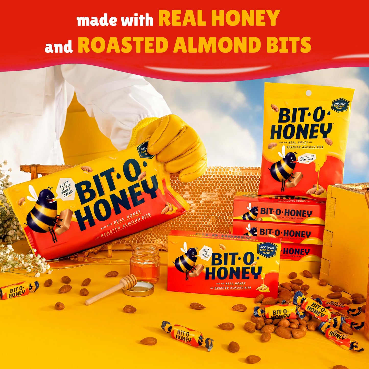Bit O Honey Candy - 2 Pounds - Approx 175 Traditional Christmas Candy - Bulk Candy Individually Wrapped - Classic Candy - Chewy