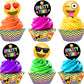Emoji Cupcake Kit - 24 Emoji Cupcake Toppers And 24 Cupcake Wrappers - Emoji Party Supplies - Emoji Party Decorations - Cupcake
