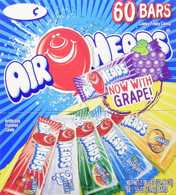Airheads Bars Variety Pack, 60 Count, Multicolor, Model 1