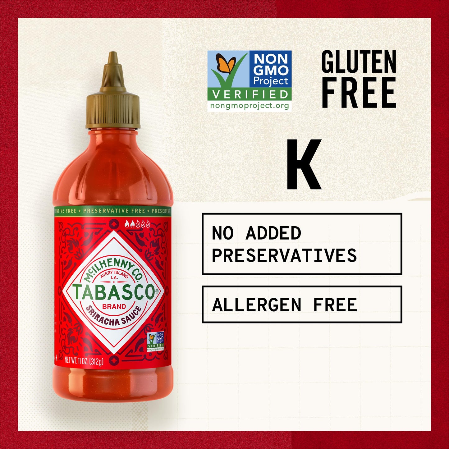 TABASCO Brand Sriracha Sauce, Medium Hot Sauce, Easy-to-Squeeze Bottle, Thai-Style with Louisiana Twist, Rich & Bold Flavor, Gre
