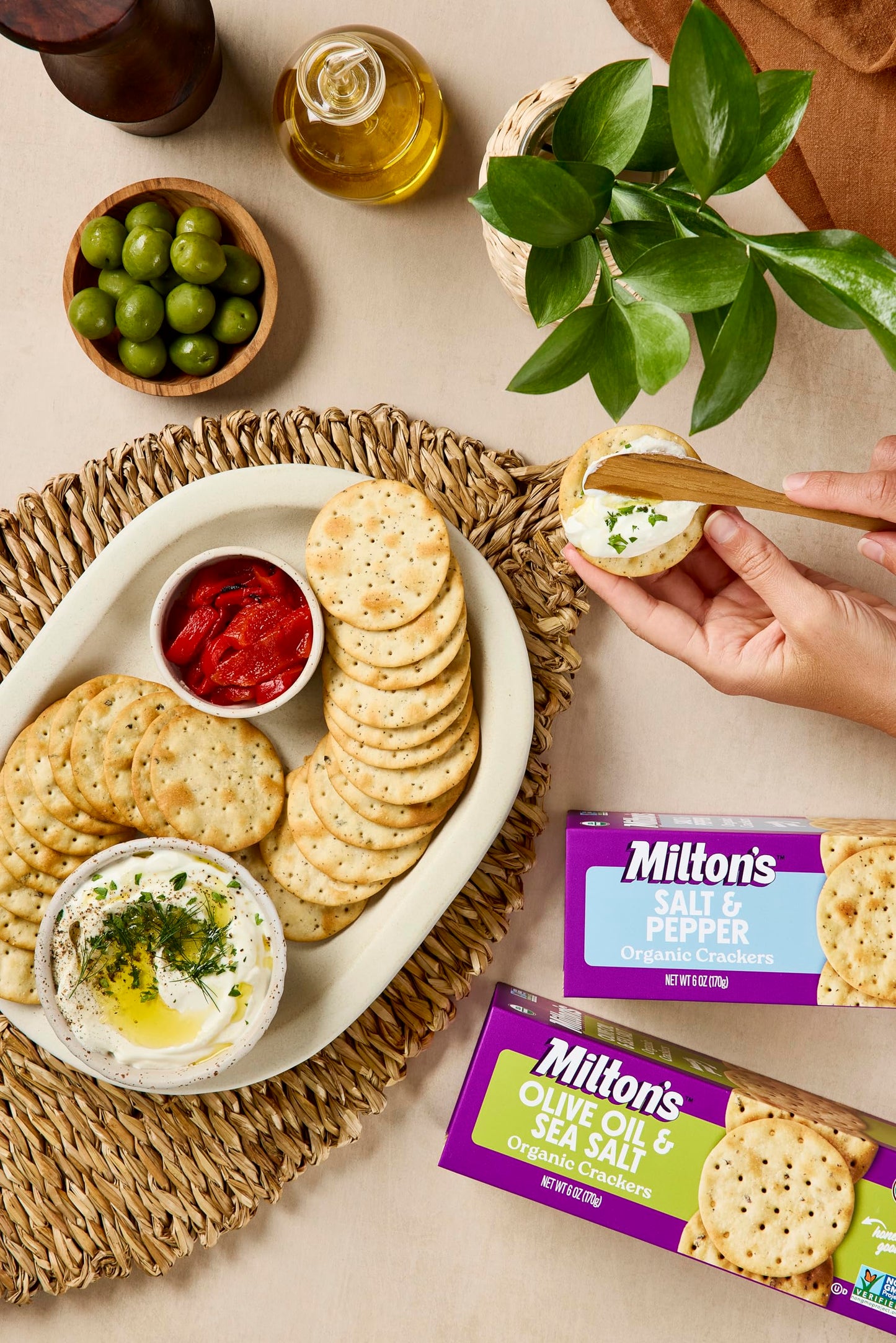 Miltons Organic  ers, Salt & Pepper, Non-GMO, Kosher, 6 Oz