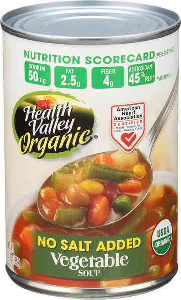 Health Valley Organic No Salt Added Soup Vegetable 15 Ounce