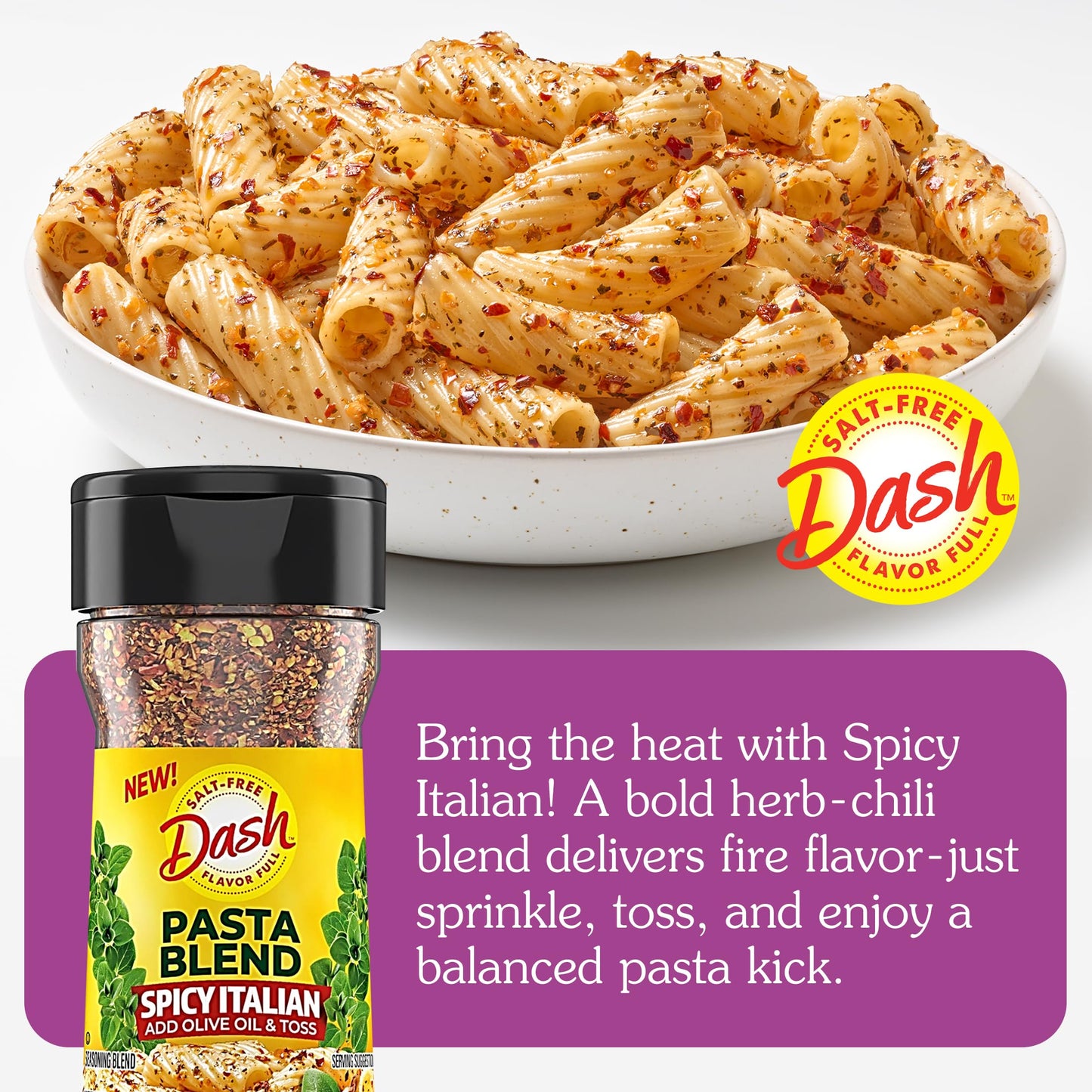 Dash Spicy Italian Pasta Seasoning Blend, Salt-Free, 1.6 Ounce