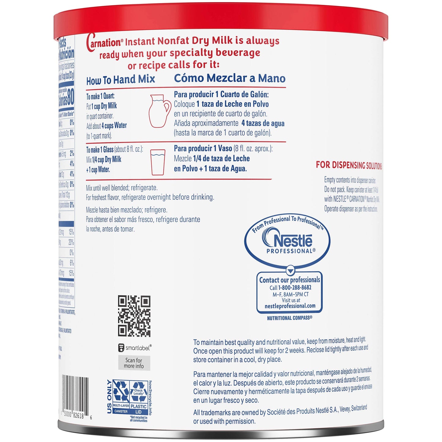 Carnation Instant Non Fat Dry Milk, 22.75 Ounce Can Powdered Milk (Shelf Stable Milk)