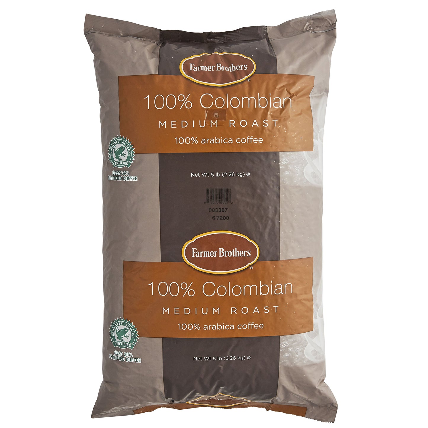 Farmer Brothers Coffee Whole Bean Medium Roast 100% Colombian 5 Lb Bag Bulk 6 Pack
