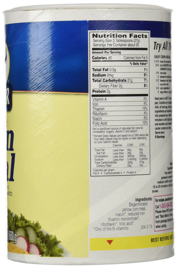 Quaker Yellow Corn Meal, 24 oz (Pack of 2) - Gluten-Free, Perfect for Baking and Cooking, 48 Ounce Total