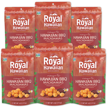 Royal Hawaiian Orchards Macadamia Nuts, Mesquite Hawaiian Bbq, 4Oz (Pack Of 6)