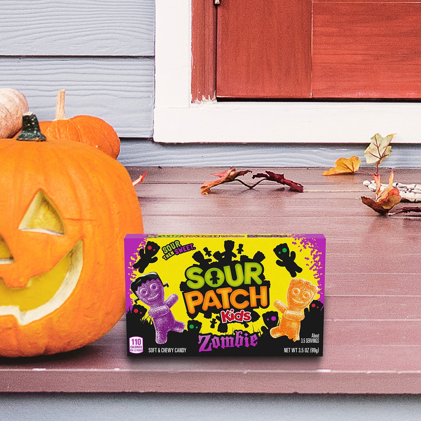 SOUR PATCH KIDS Zombie Orange & Purple Soft & Chewy Halloween Candy  Bulk Candy  12 - 3.5 oz Trick or Treat Boxes