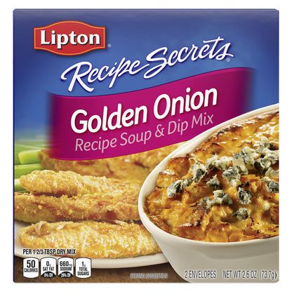 SOUP SECRETS Lipton Recipe Soup and Dip Mix For a Delicious Meal Golden Onion Great With Your Favorite Recipes, Dip or Soup Mix 