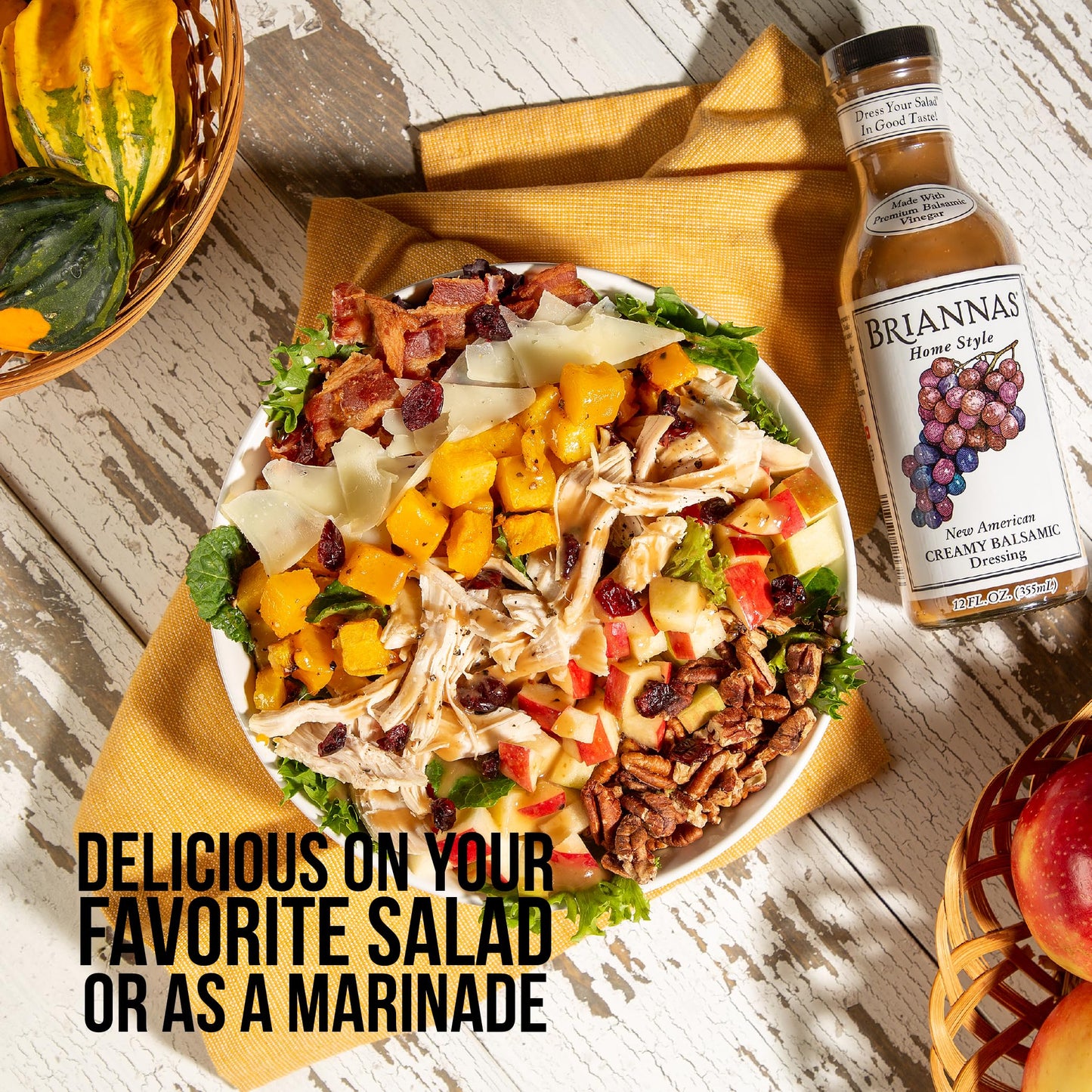 Briannas - Home Style New American Creamy Balsamic Dressing - Fine Salad Dressing Made With Premium Ingredients - Gluten Free Dr