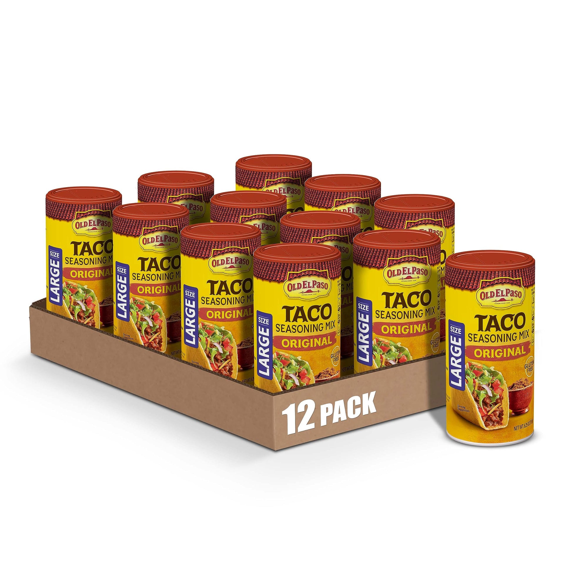 Old El Paso Taco Seasoning, Original, Large Size, 6.25 oz, Pack of 12
