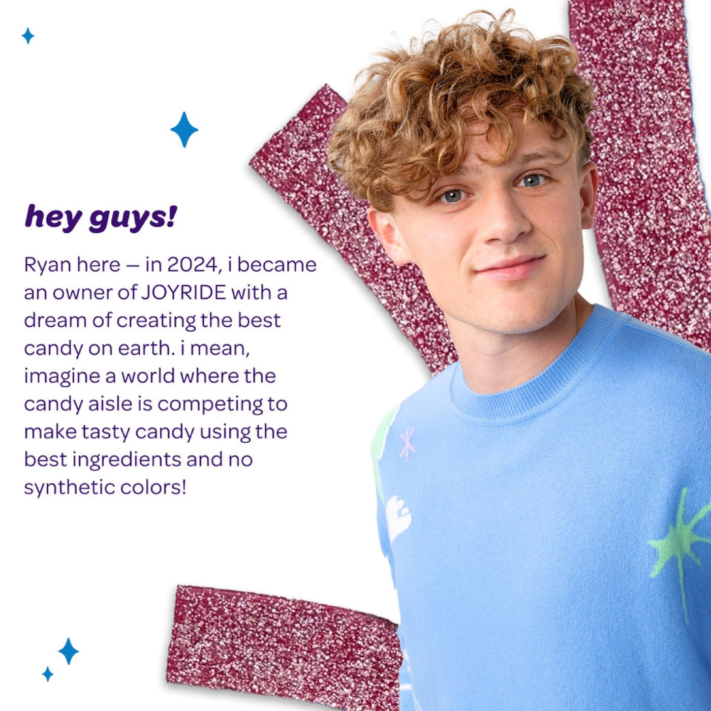 Joyride Fan Favorite Variety 6 Pack - Blue Raspberry Strips, Cherry Berry Ropes, Watermelon Wedges, Low Calorie Gummy Candy, Low