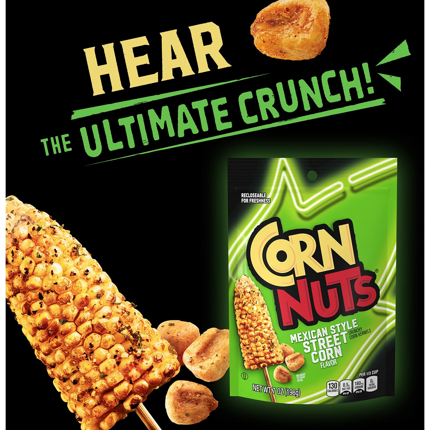 Corn Nuts Crunchy Corn Kernels, Mexican Street Corn Flavor, 7oz (Pack of 12) - Snack Box Variety for Adults