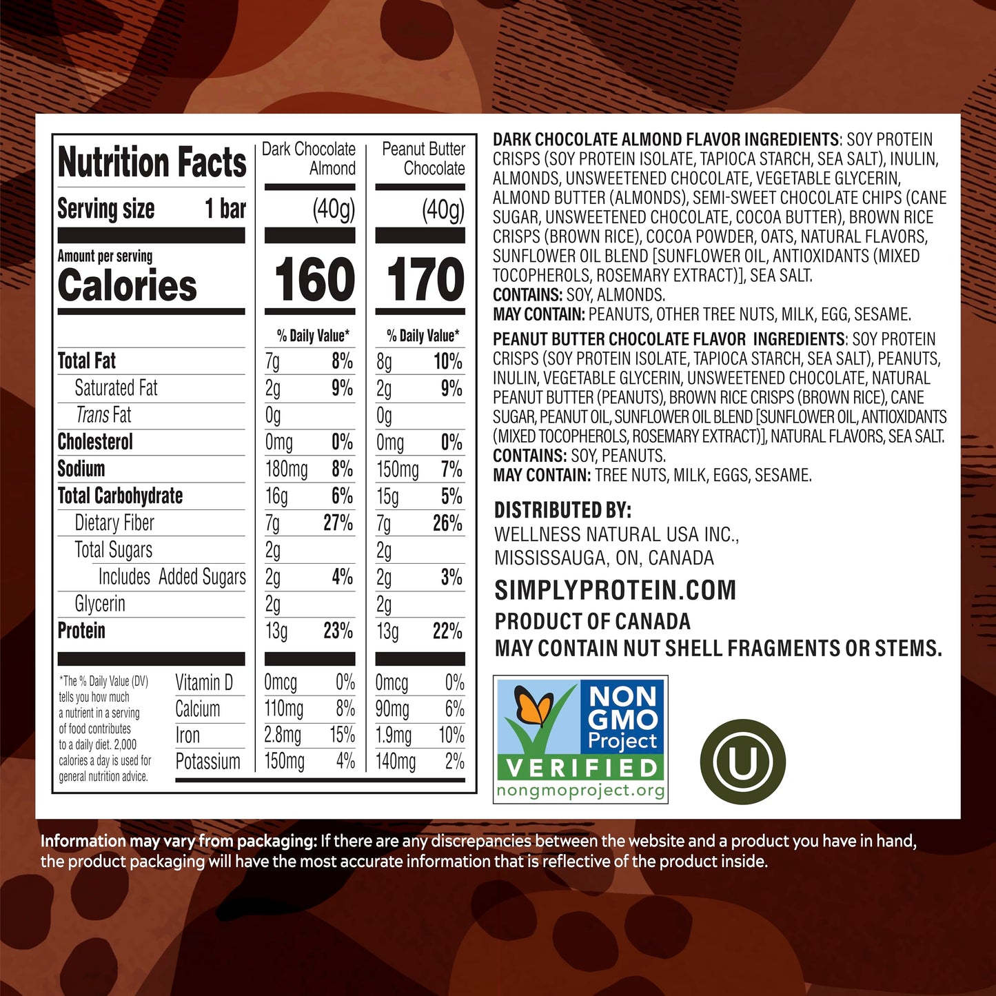 Simply Protein Crispy Bars Variety Pack - Peanut Butter & Dark Chocolate Almond - 13g Protein, 2g Sugar, Vegan - 16 Bars (2 Boxes)